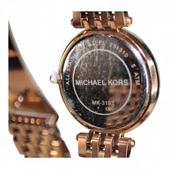 Michael Kors Darci Womens Rose Gold Tone Watch With Crystal Accents Stainless St - Picture 3 of 4
